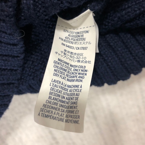 Old Navy Womens Navy Blue Fair Isle Yoke Crewneck Sweater Size L Cotton Blend - Picture 5 of 8